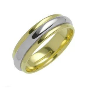 18ct Yellow and White Gold Two Tone Wedding Ring