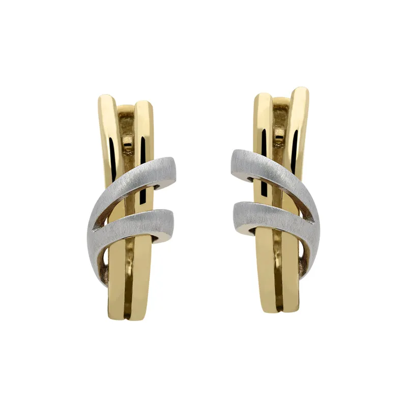 18ct Yellow Gold 0.10ct Diamond Swirl Earrings