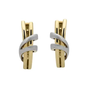 18ct Yellow Gold 0.10ct Diamond Swirl Earrings