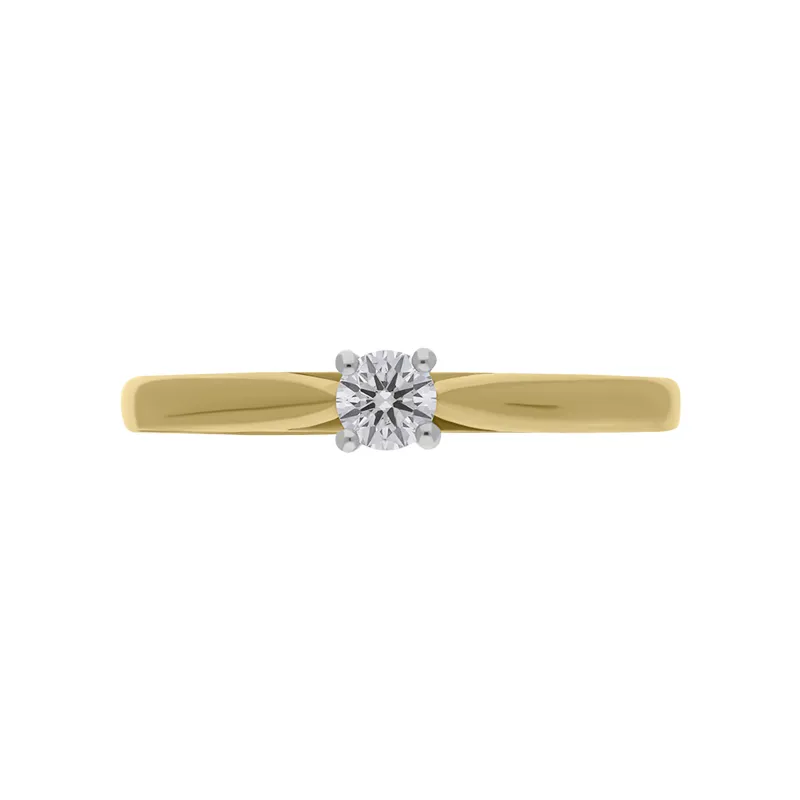 18ct Yellow Gold 0.15ct Diamond Solitaire Ring