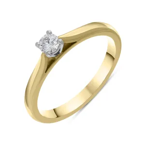 18ct Yellow Gold 0.15ct Diamond Solitaire Ring