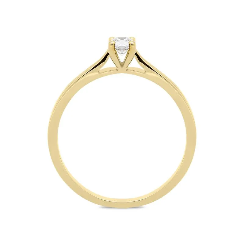 18ct Yellow Gold 0.19ct Brilliant Cut Diamond Solitaire Ring
