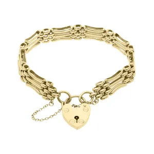 18ct Yellow Gold Heart Lock Bracelet