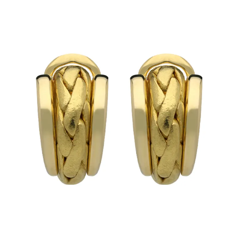 18ct Yellow Gold Plaited Stud Earrings