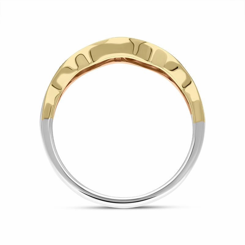 18ct Gold Diamond Tension Set Wave Ring