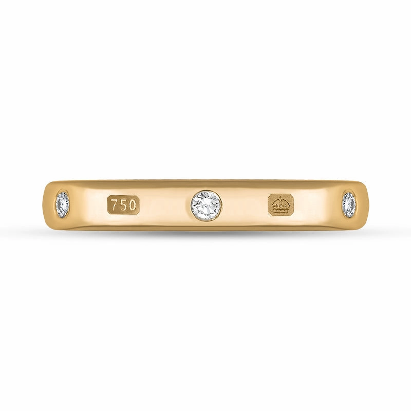 18ct Rose Gold 0.12ct Diamond King's Coronation Hallmark 3mm Ring D