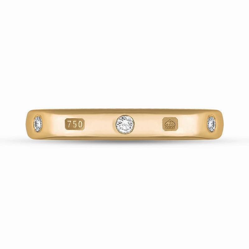 18ct Rose Gold 0.12ct Diamond Queen's Jubilee Hallmark 3mm Ring D