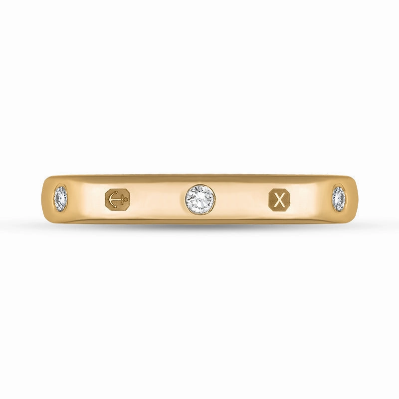 18ct Rose Gold 0.12ct Diamond Queen's Jubilee Hallmark 3mm Ring D