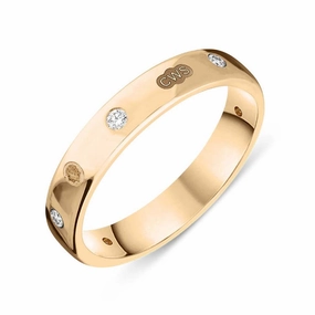 18ct Rose Gold 0.15ct Diamond King's Coronation Hallmark 4mm Ring D