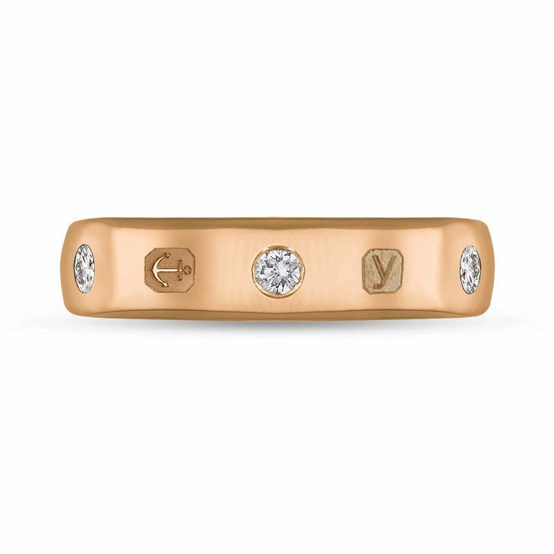 18ct Rose Gold 0.15ct Diamond King's Coronation Hallmark 5mm Ring D