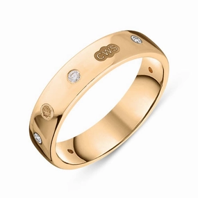 18ct Rose Gold 0.15ct Diamond King's Coronation Hallmark 5mm Ring D