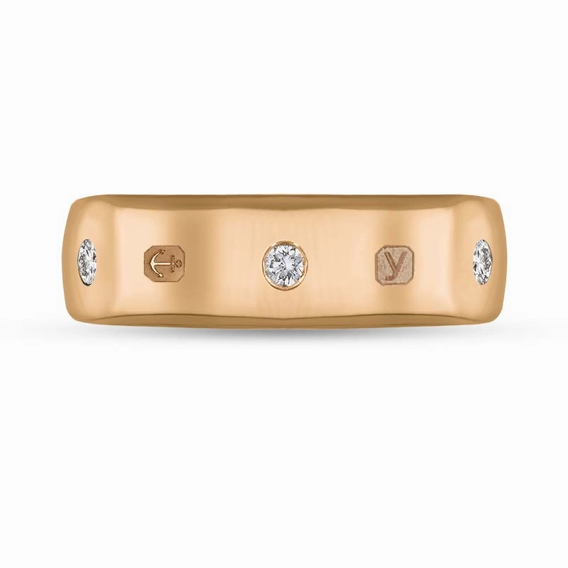18ct Rose Gold 0.18ct Diamond King's Coronation Hallmark 6mm Ring D
