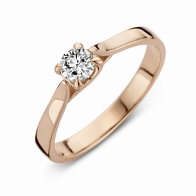 18ct Rose Gold 0.20ct Diamond Brilliant Cut Solitaire Ring