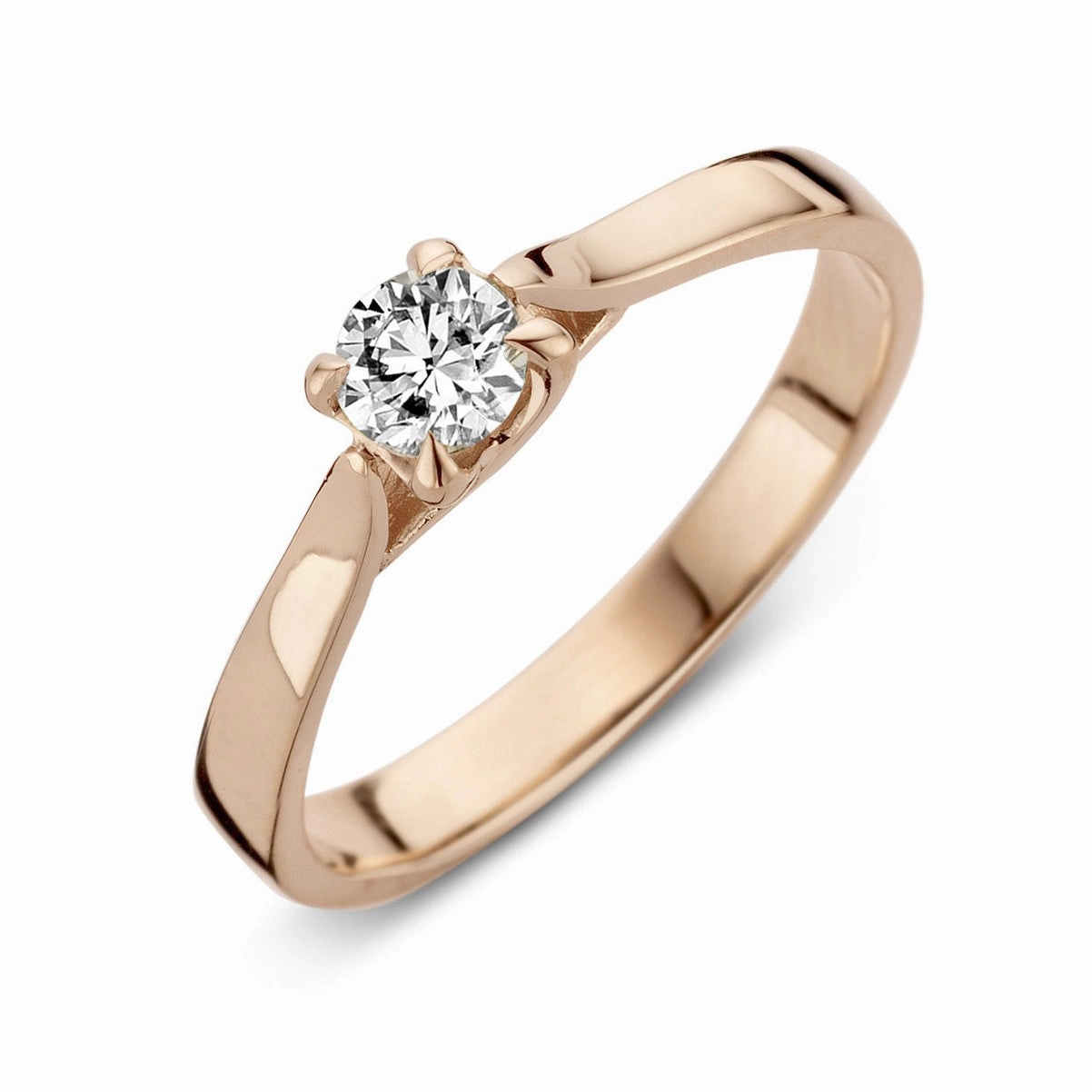 18ct Rose Gold 0.20ct Diamond Brilliant Cut Solitaire Ring