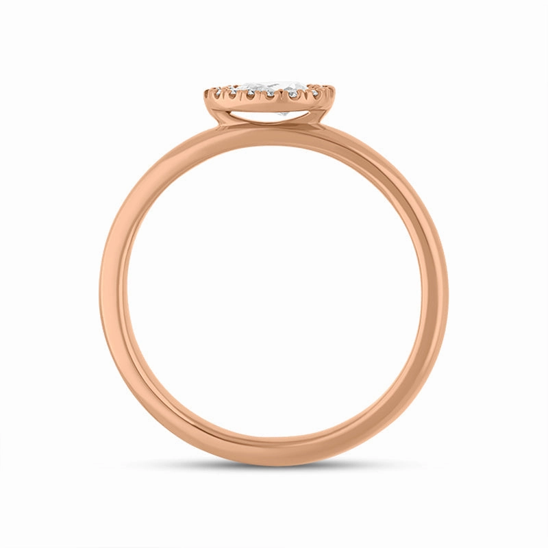 18ct Rose Gold 0.25ct Diamond Pear Cut Cluster Ring