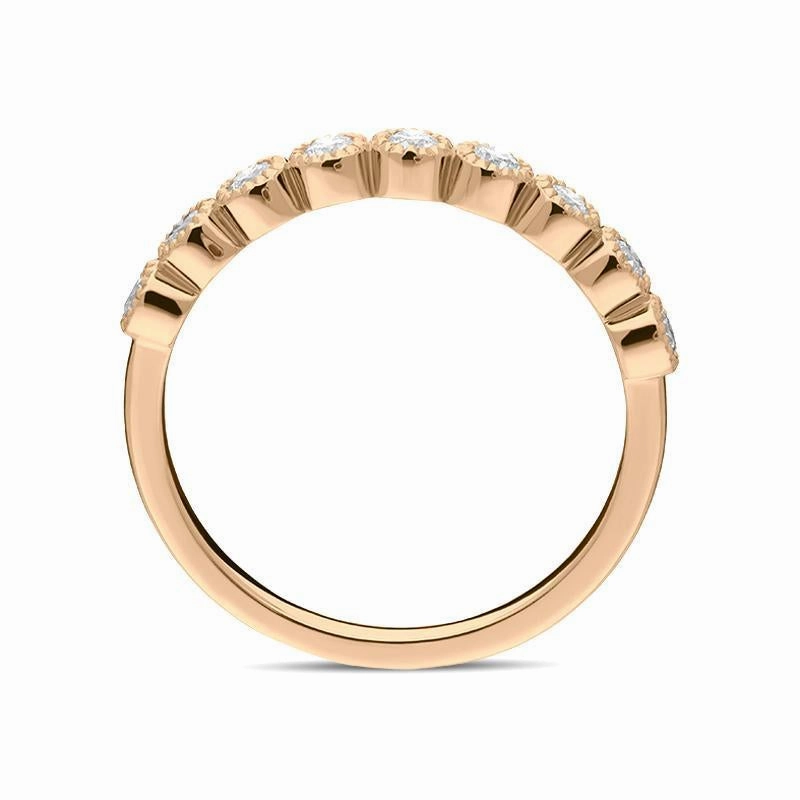 18ct Rose Gold 0.27ct Diamond Bezel Set Half Eternity Ring