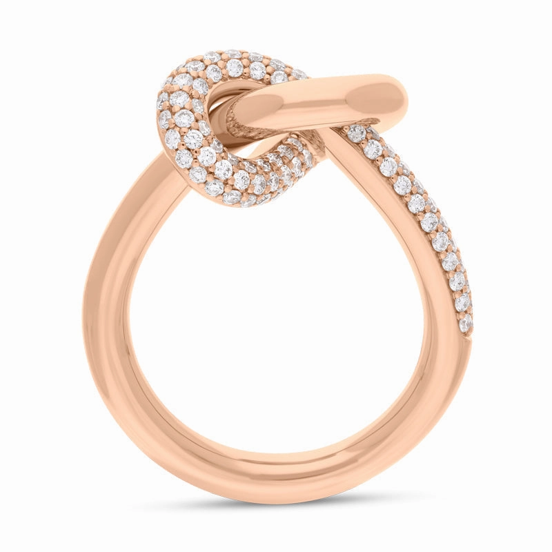 18ct Rose Gold 0.60ct Diamond Knot Ring
