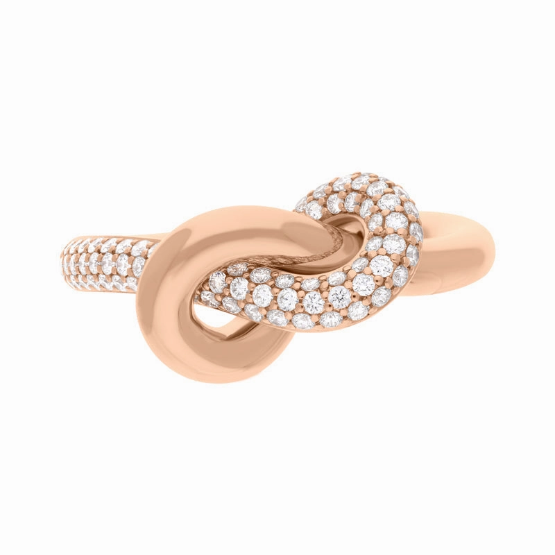 18ct Rose Gold 0.60ct Diamond Knot Ring