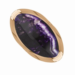 18ct Rose Gold Blue John King's Coronation Hallmark Large Oval Ring D