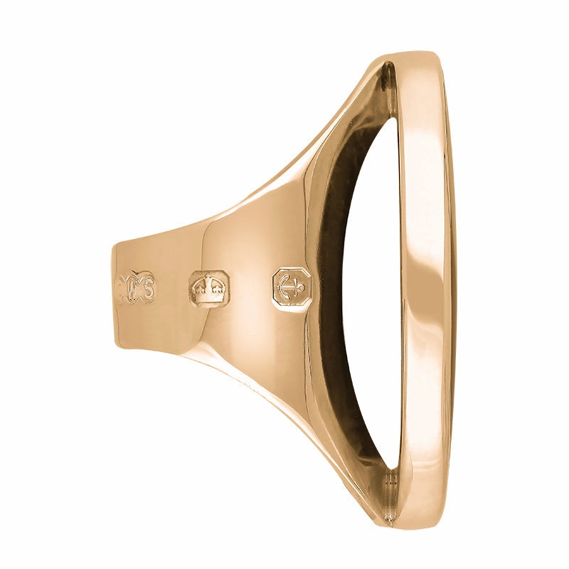 18ct Rose Gold Blue John King's Coronation Hallmark Large Round Ring D