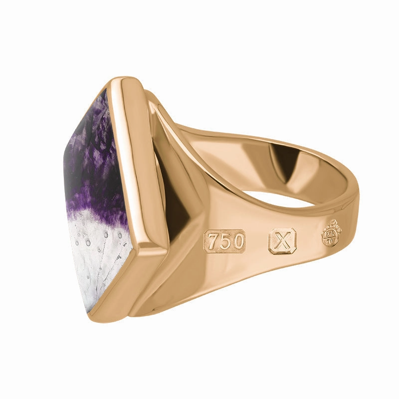18ct Rose Gold Blue John Queen's Jubilee Hallmark Small Rhombus Ring D