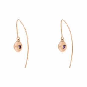 18ct Rose Gold Blue John Star Disc Drop Earrings