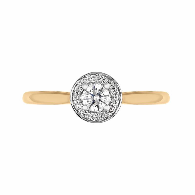 18ct Rose Gold Diamond Round Halo Ring
