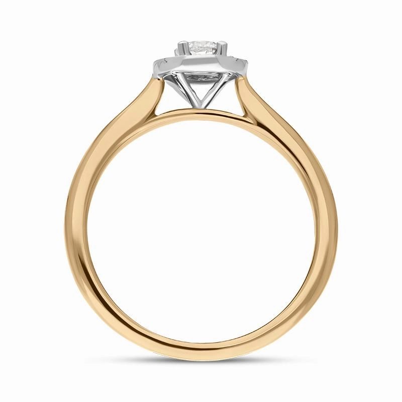 18ct Rose Gold Diamond Round Halo Ring