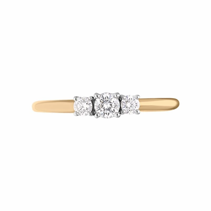 18ct Rose Gold Diamond Three Stone Ring