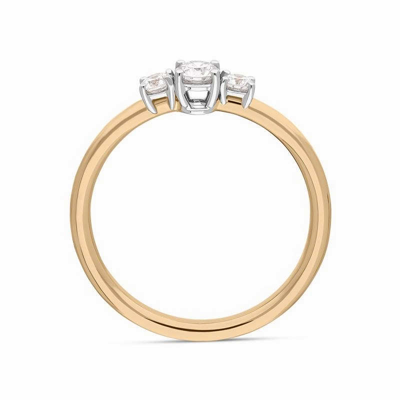 18ct Rose Gold Diamond Three Stone Ring