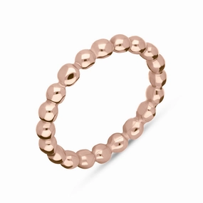 18ct Rose Gold Stepping Stones Beaded Stacking Ring