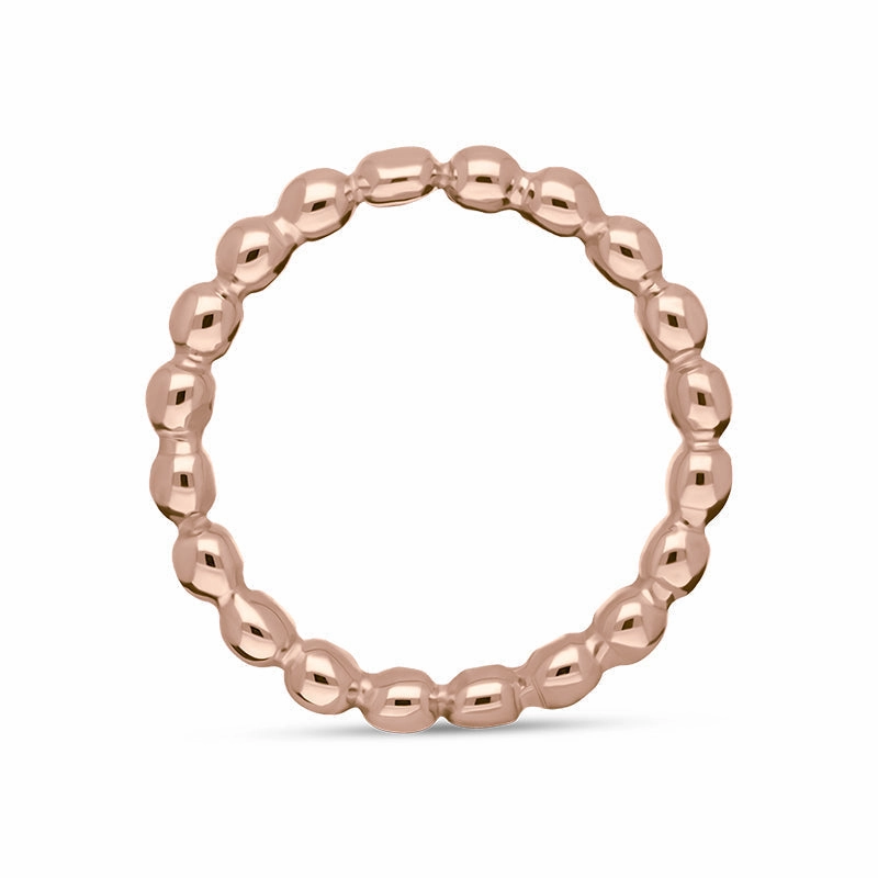 18ct Rose Gold Stepping Stones Beaded Stacking Ring