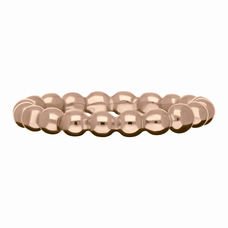 18ct Rose Gold Stepping Stones Beaded Stacking Ring