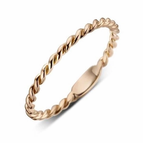 18ct Rose Gold Twisted Stacking Ring