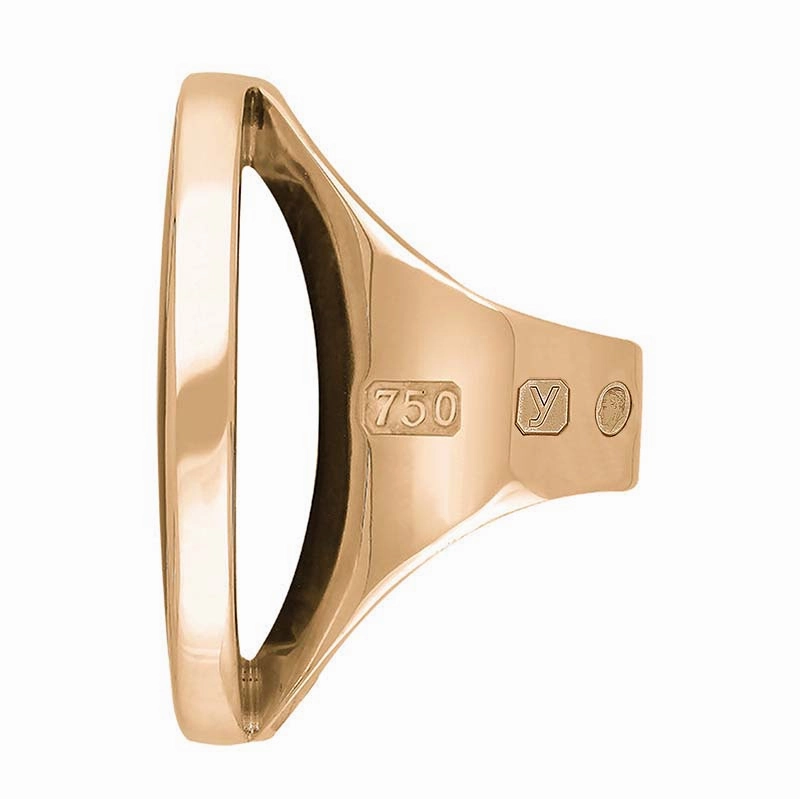 18ct Rose Gold Whitby Jet King's Coronation Hallmark Large Round Ring D