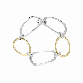 18ct White and Rose Gold Diamond Link Bracelet D