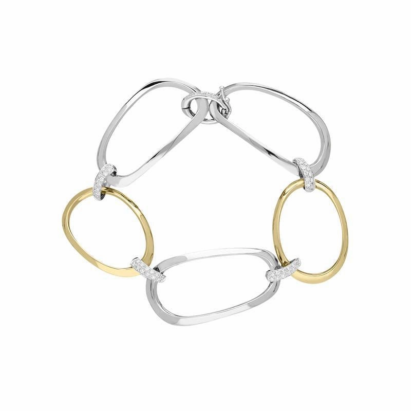 18ct White and Rose Gold Diamond Link Bracelet D