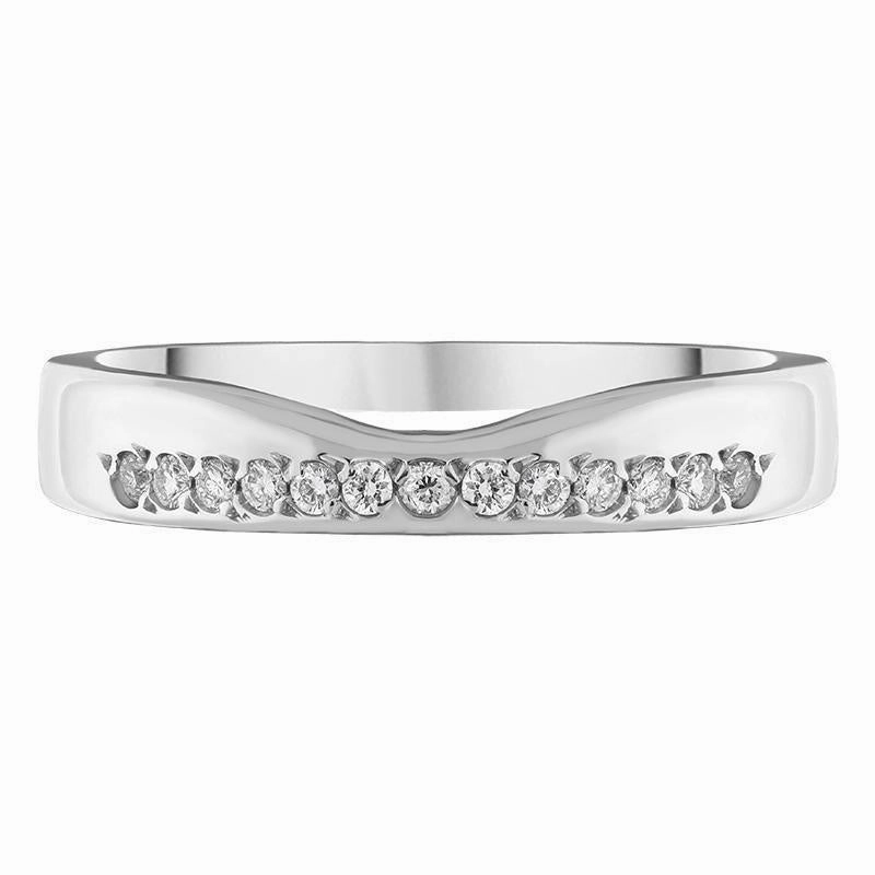 18ct White Gold 0.10ct Diamond Dipped Centre Wedding Half Eternity Ring D