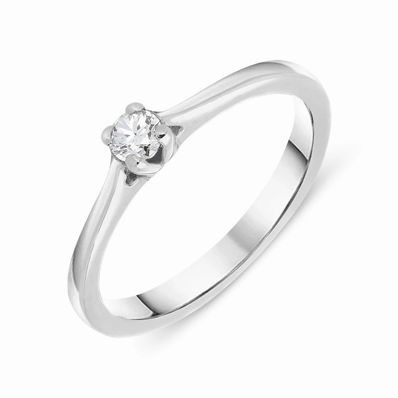 18ct White Gold 0.15ct Diamond Solitaire Ring