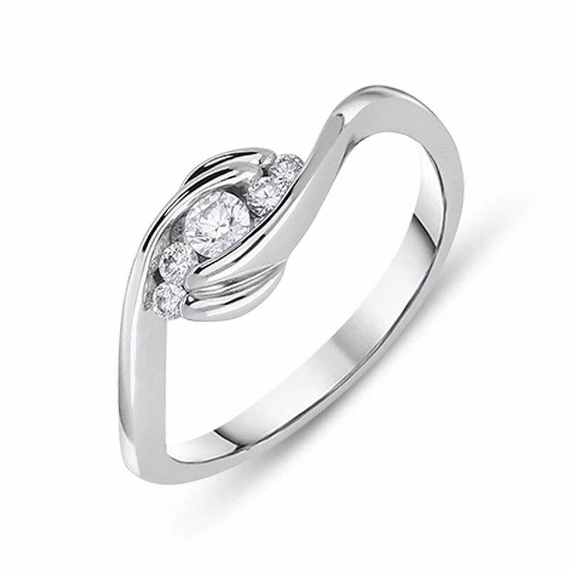 18ct White Gold 0.16ct Diamond Five Stone Twist Ring