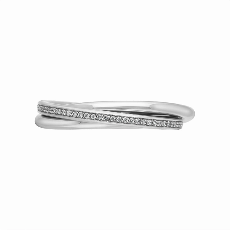 18ct White Gold 0.16ct Diamond Three Band Eternity Ring