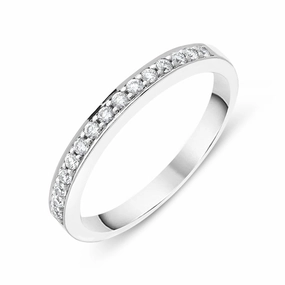 18ct White Gold 0.20ct Diamond Channel Set Half Eternity Ring
