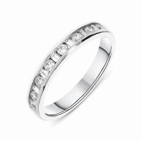 18ct White Gold 0.20ct Diamond Channel Set Wedding Half Eternity Ring
