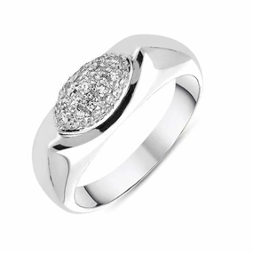18ct White Gold 0.26ct Diamond Cluster Top Ring