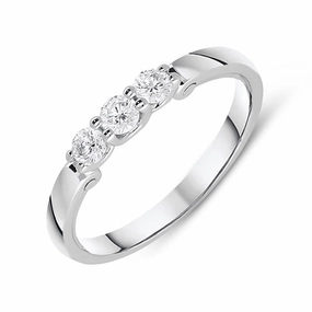 18ct White Gold 0.29ct Diamond Swirl Trilogy Ring
