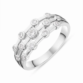 18ct White Gold 0.29ct Diamond Thirteen Stone Ring