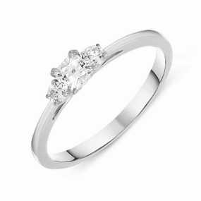 18ct White Gold 0.35ct Diamond Trilogy Ring