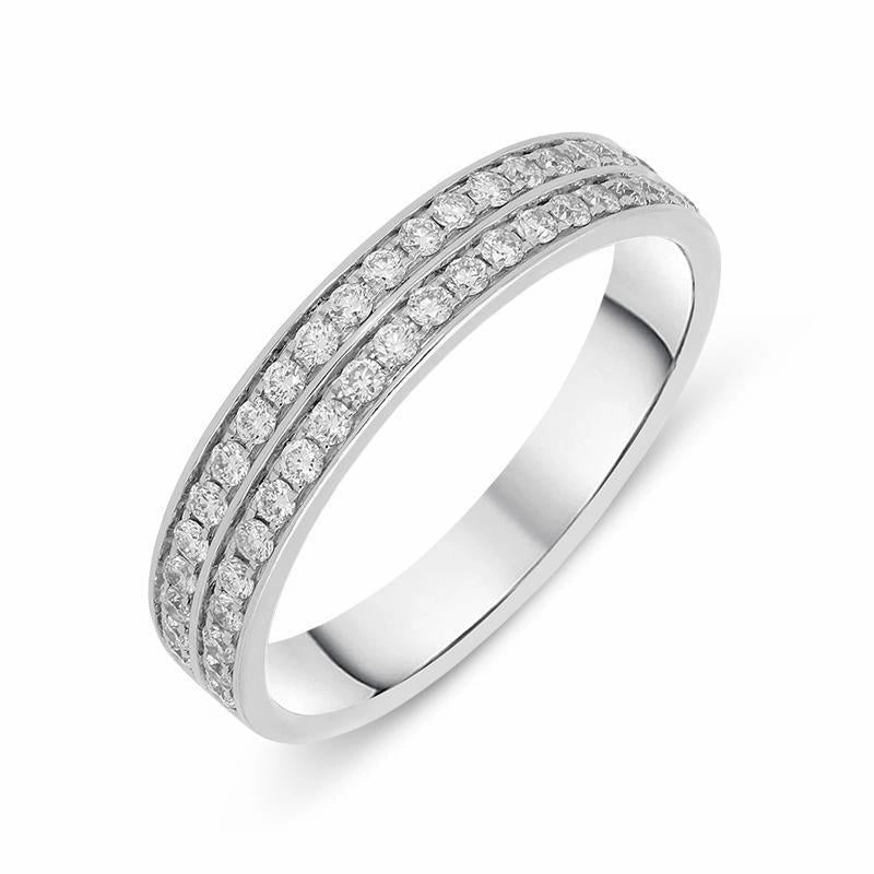 18ct White Gold 0.35ct Diamond Two Row Half Eternity Ring