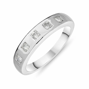 18ct White Gold 0.39ct Diamond Brilliant Cut Half Eternity Ring