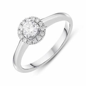 18ct White Gold 0.40ct Diamond Brilliant Cut Halo Ring